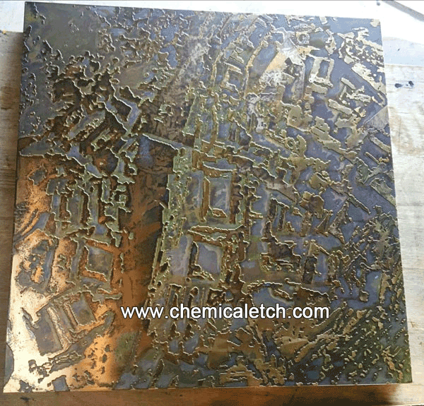 etched brass map